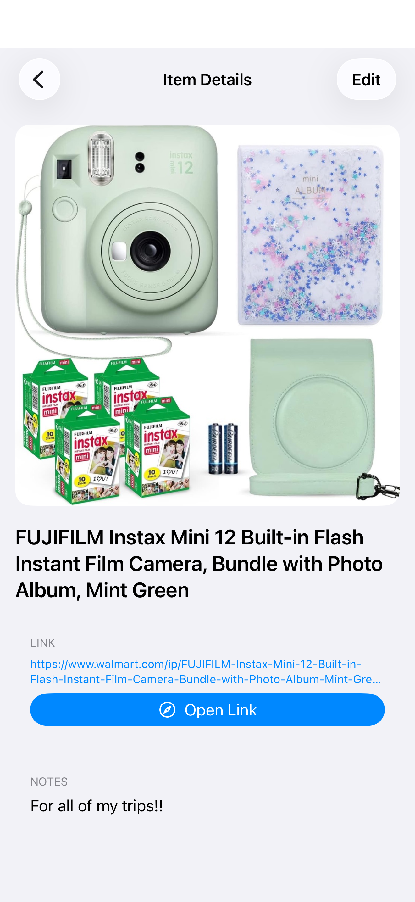 Luna item detail view